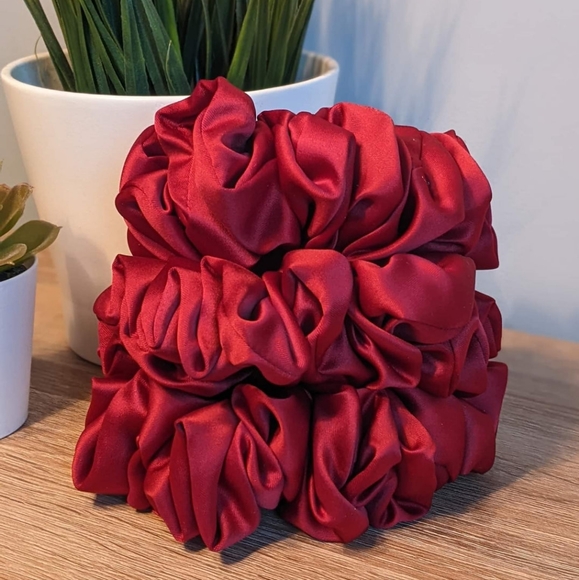 1 LUXE Red Handmade Scrunchie - Picture 2 of 2
